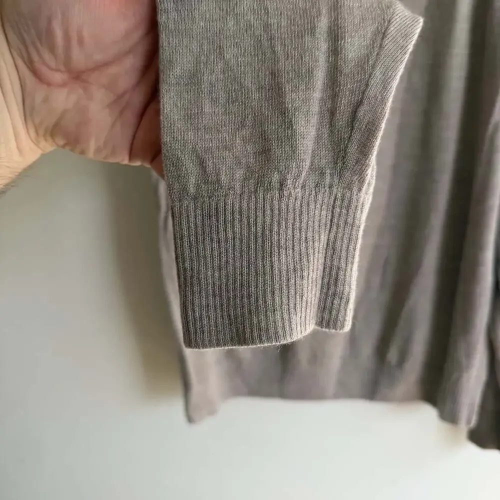 Banana Republic 100% Merino Wool Sweater Taupe Tan Size XL Layer Crewneck Office